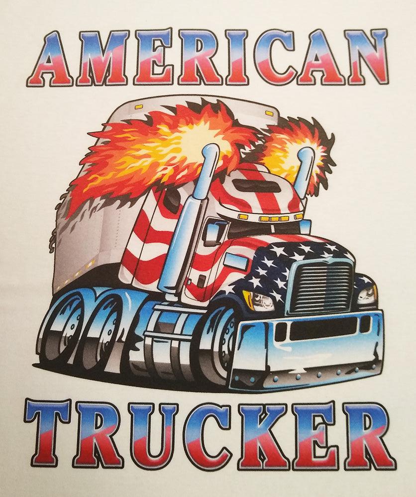 Truck Driver American USA Flag Patriotic Trucker' Sticker