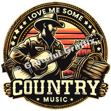 Load image into Gallery viewer, Love Me Some Country Music T-Shirt Singer Wearing Cowboy Hat Playing Guitar