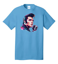 Load image into Gallery viewer, Elvis Presley T-shirt - Illustration Portrait Likeness of King of Rock and Roll Music Singer Elvis