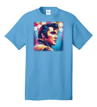 Load image into Gallery viewer, Elvis Presley T-shirt - Illustration Portrait Likeness of King of Rock and Roll Music Singer Elvis Presley