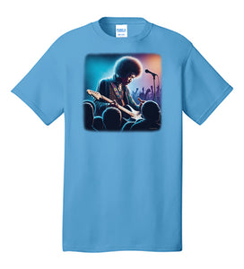 Illustration Likeness of Jimi Hendrix T-shirt 1960's Classic Rock Music Singer Guitar Player