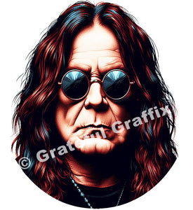 Illustration Likeness of Ozzy Osborne T-Shirt from Black Sabbath Heavy Metal Music Singer