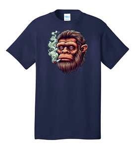 Funny Stoned Bigfoot Face T-shirt Sasquatch Smoking Marijuana Joint
