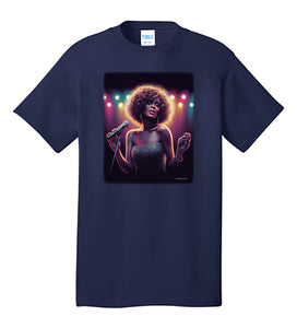 Illustration Likeness of Whitney Houston T-Shirt R & B Pop Singer Whitney