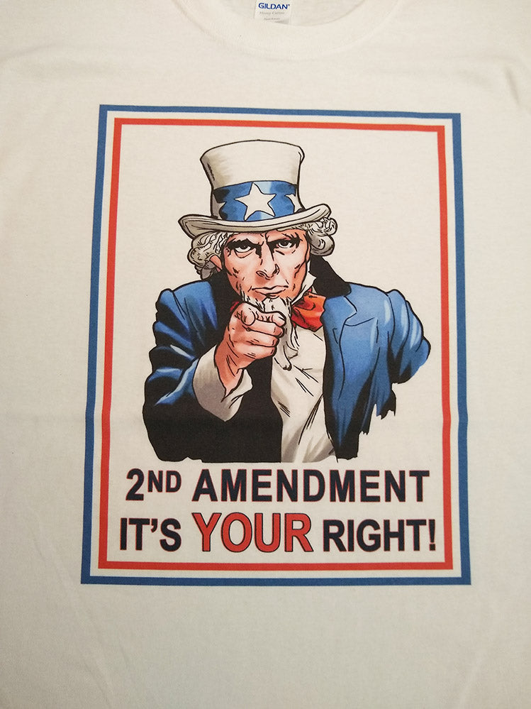USA 2nd Amendment It's Your Right Uncle Sam Graphic Printed T-Shirt
