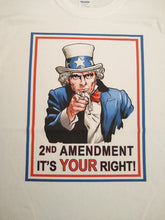 Load image into Gallery viewer, USA 2nd Amendment It&#39;s Your Right Uncle Sam Graphic Printed T-Shirt