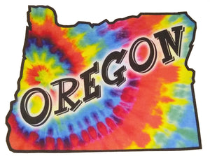 Tie-Dyed State of Oregon Graphic Printed T-Shirt
