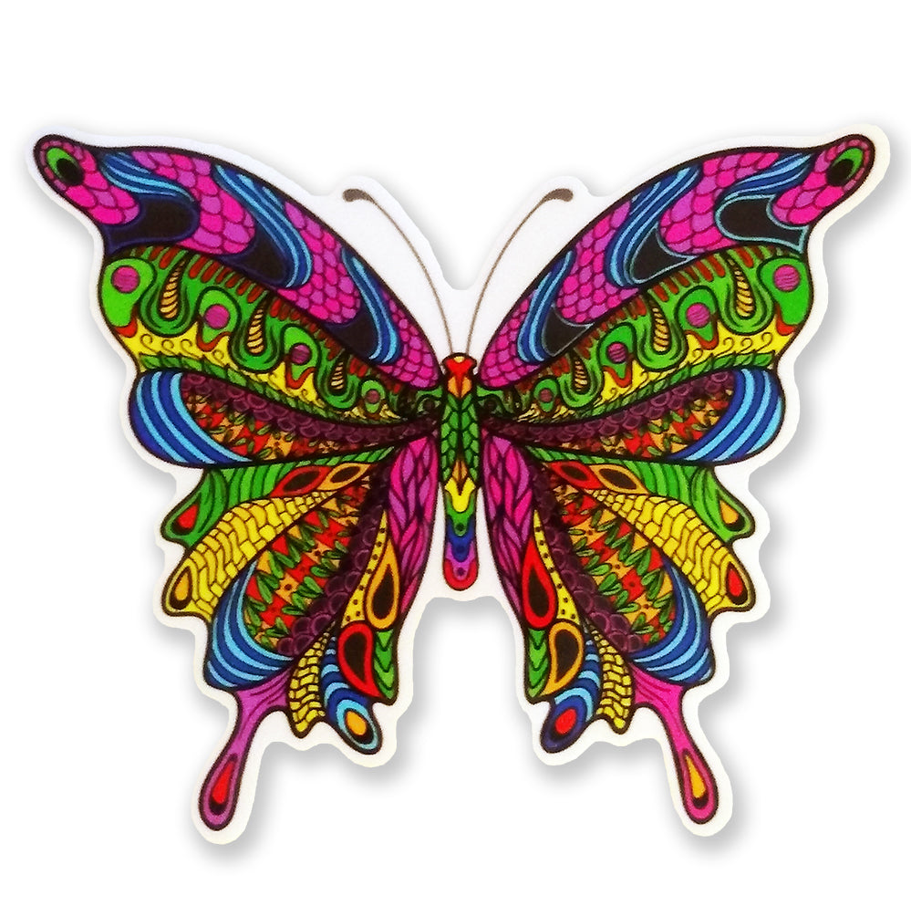 Beautiful Colorful Butterfly Vinyl Sticker Decal - Psychedelic Butterflies 4 inch