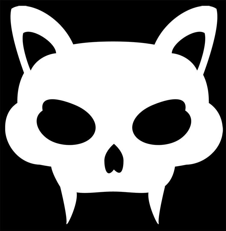 Cat Head with Fangs Vinyl Decal Sticker for Cars, Windows, Signs, Etc.