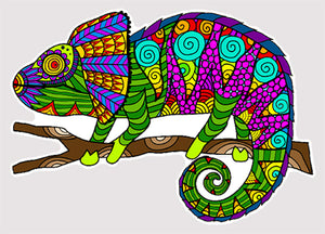 Trippy Crazy Colorful Chameleon Lizard Vinyl Sticker Decal - FREE Shipping