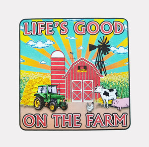 Life's Good on the Farm Graphic Printed T-Shirt