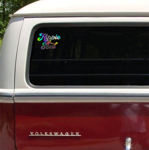 Boho Trippy HIPPIE SOUL Hologram Vinyl Decal Stickers for Cars, Windows, Signs, Etc.
