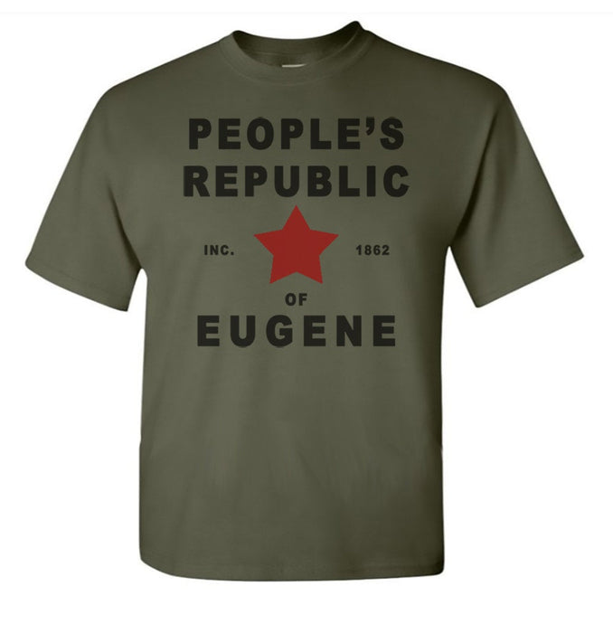 Adult Unisex People's Republic of Eugene Printed T-shirt 100% Cotton - Oregon