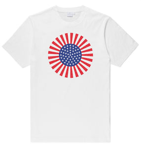 Adult Unisex American Flag Pencil Burst Printed T-shirt 100% Cotton Patriotic