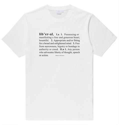 Adult Unisex Liberal Definition 100% Cotton Printed T-shirt - Political Democrat