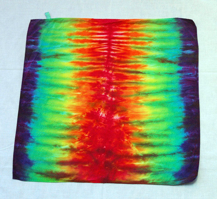 New Tie Dye Bandanna - 22 inch 100% Cotton - Rainbow Stripes