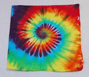 New Rainbow Spiral Tie Dye Bandanna - 22 inch 100% Cotton - ET087