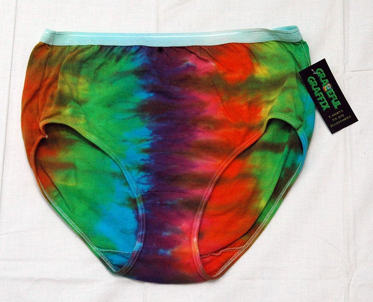 New Tie-Dye Ladies Underwear Cotton Panties - Rainbow Stripe