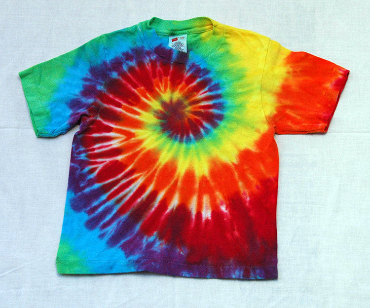 New Youth Tie-Dye T-Shirt - 100% Cotton Rainbow Spiral