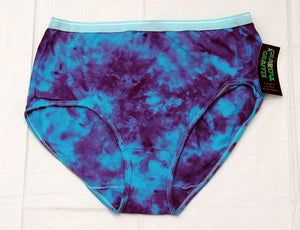 New Tie-Dye Ladies Underwear Cotton Panties - Purple Blue Marble