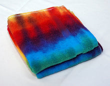 Load image into Gallery viewer, Set of 2 Large Tie-Dye Wash Cloths - Rainbow Stripe 100% Cotton -  Hand Dyed - Nice Hotel Quality