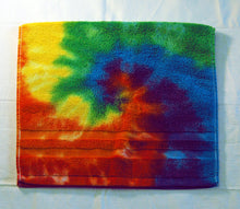 Load image into Gallery viewer, Set of 2 Tie-Dye Hand Towels - Rainbow Spiral 100% Cotton -  Hand Dyed - Nice Hotel Quality