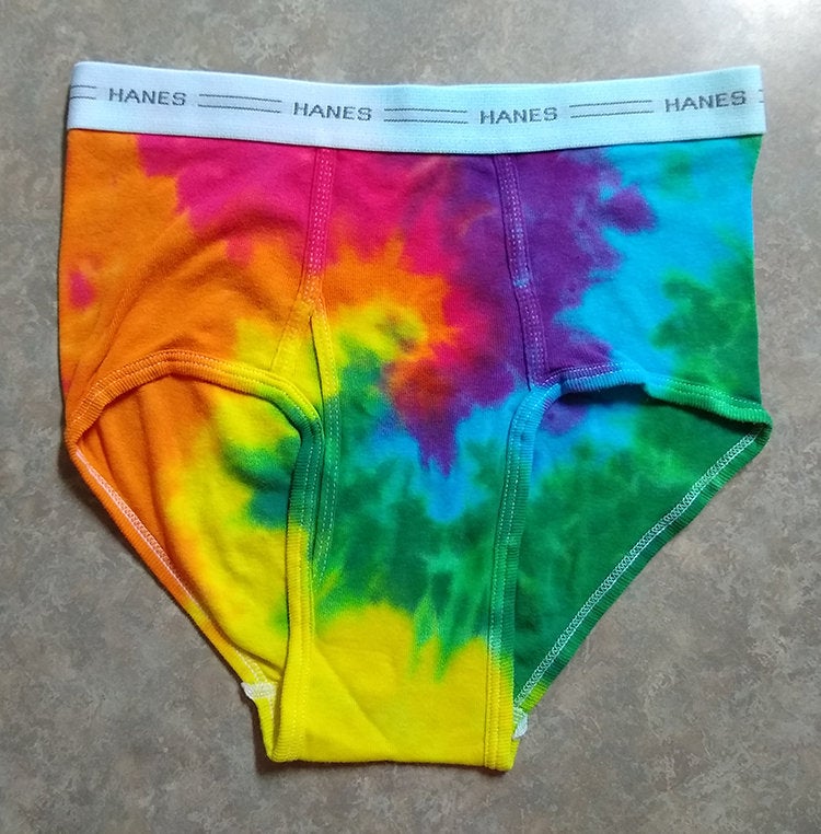Men's Tie Dye Underwear Briefs - Rainbow Spiral - Your Tighties ain't Whities Any More!