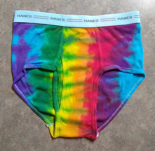Men's Tie Dye Underwear Briefs - Rainbow Stripe - Your Tighties ain't Whities Any More!