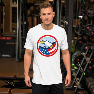 Retro American Flag Bald Eagle Short-Sleeve Unisex T-Shirt