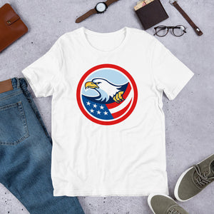 Retro American Flag Bald Eagle Short-Sleeve Unisex T-Shirt