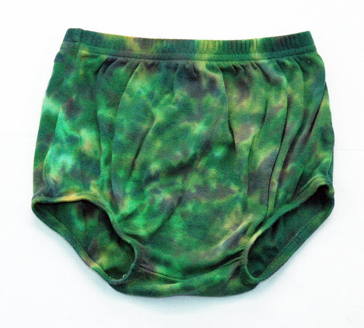 Baby Tie-Dye Infant Diaper Cover Pants - Hand Dyed Soft Cotton Bloomers - Camo Camouflage