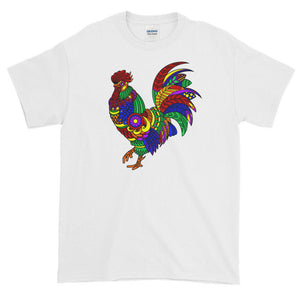 Trippy Crazy Colorful Rooster Chicken Short-Sleeve T-Shirt