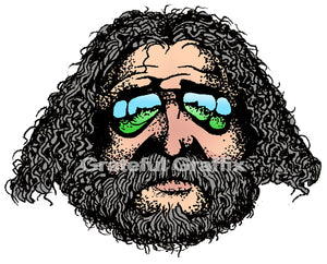Likeness of Jerry Garcia of The Grateful Dead Graphic Printed T-Shirt