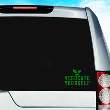 Load image into Gallery viewer, VEGUCATE YOURSELF Vegan Vegetarian Vinyl Decal Stickers for Cars, Windows, Signs, Etc.