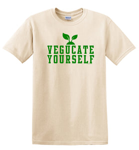 Vegucate Yourself Unisex T-shirt - Vegan Vegetarian Plant Based Education