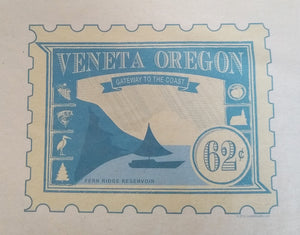 Veneta Postage Stamp Printed Graphic T-Shirt